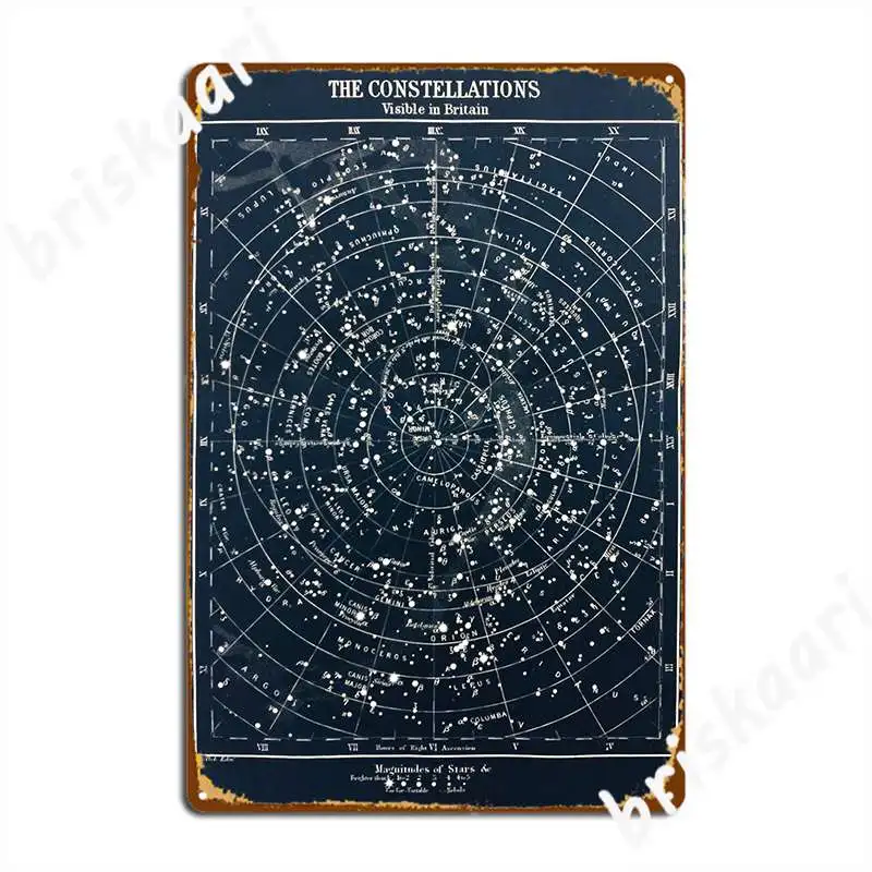 Star Map Poster - Vintage Yıldız Takımyıldızları Haritası Posteri Yaklaşık