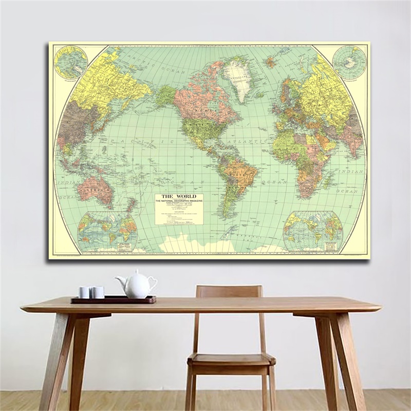 Star Map Poster - National Geographic - Dünya Haritası (1932),