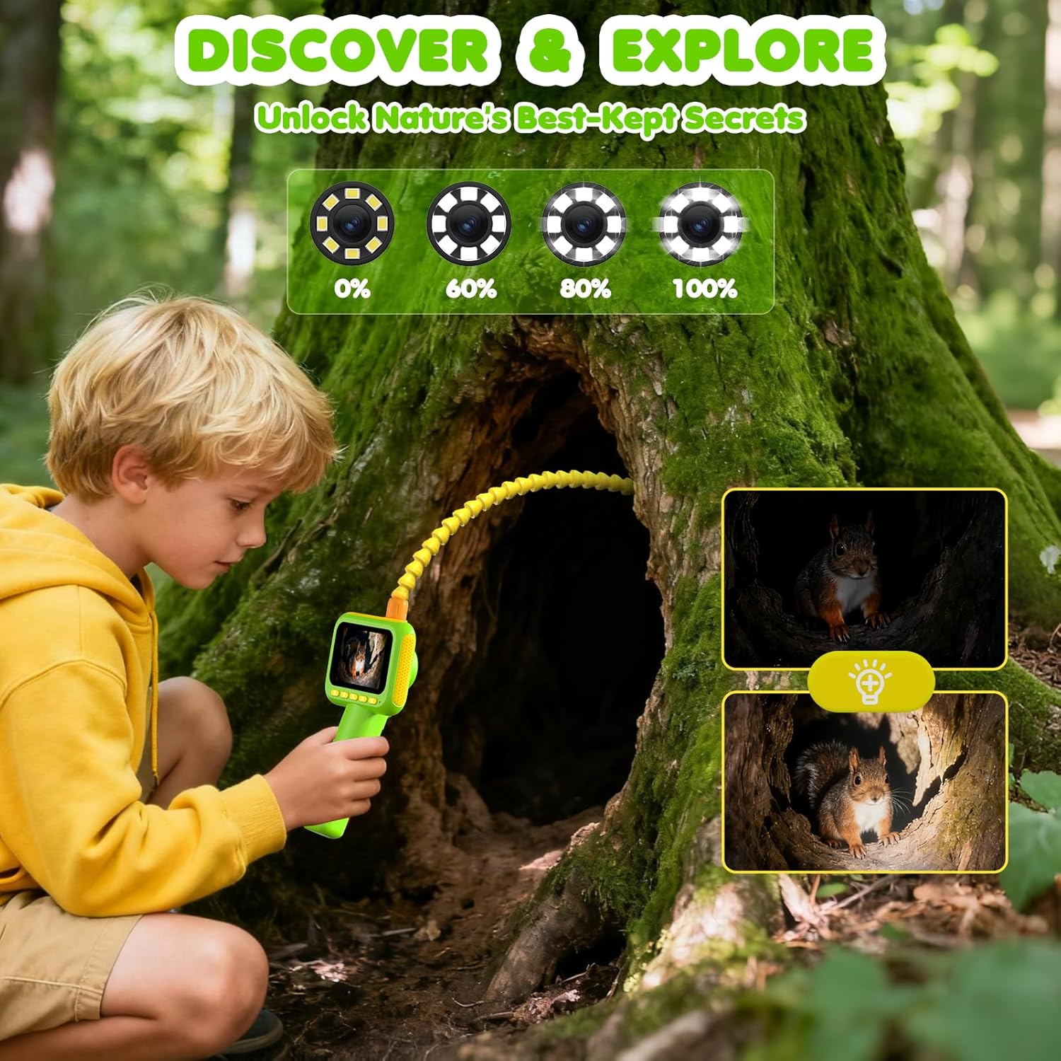Science Nature - Çocuklar için Endoskop, Işıklı Borescope Yılan
