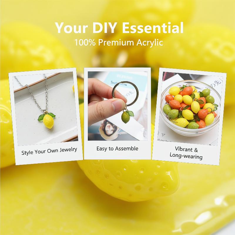 Science Project Diy - Küçük Şeffaf Akrilik Limon Şekilli Takılar,