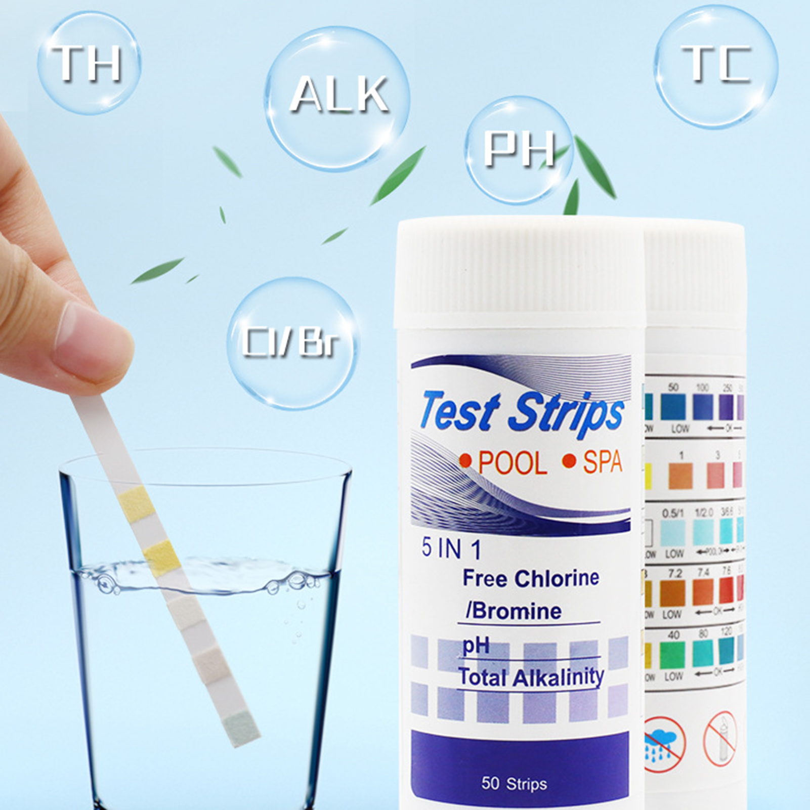 Ph Strip Test - 50 adet Çok Amaçlı Klor PH