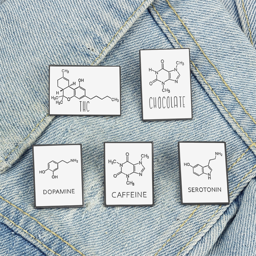 Science Buddies - Kimyasal Moleküler Formül Emaye Pin Yaratıcı