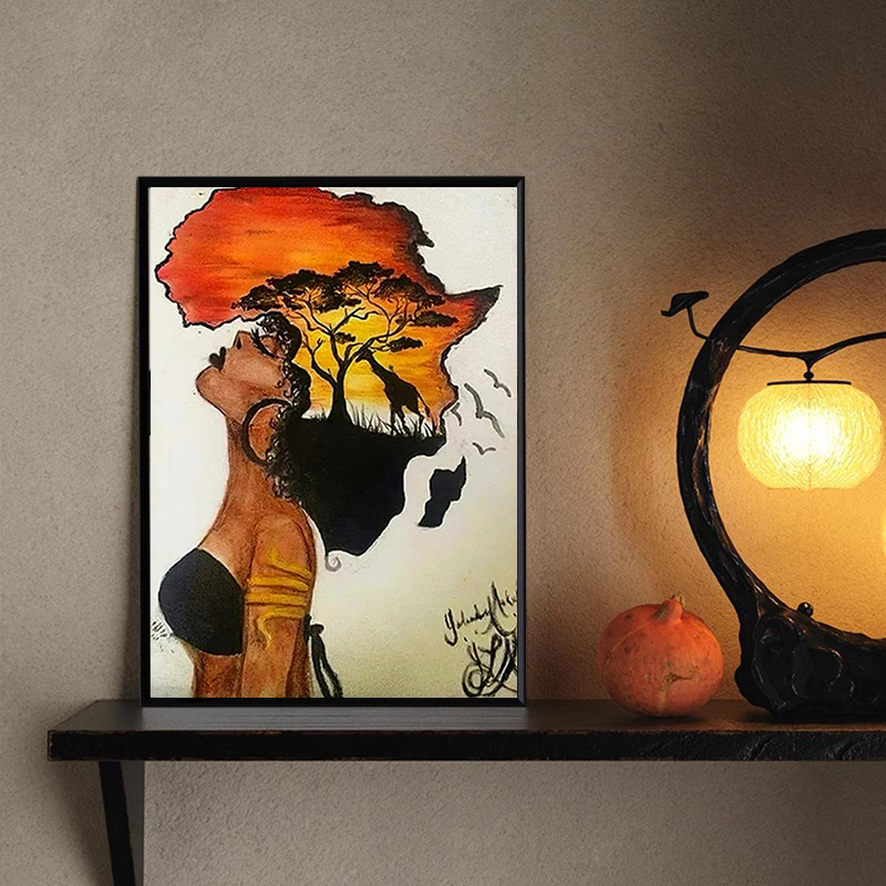Star Map Poster - Klasik afrika kadın posterler soyut afrika