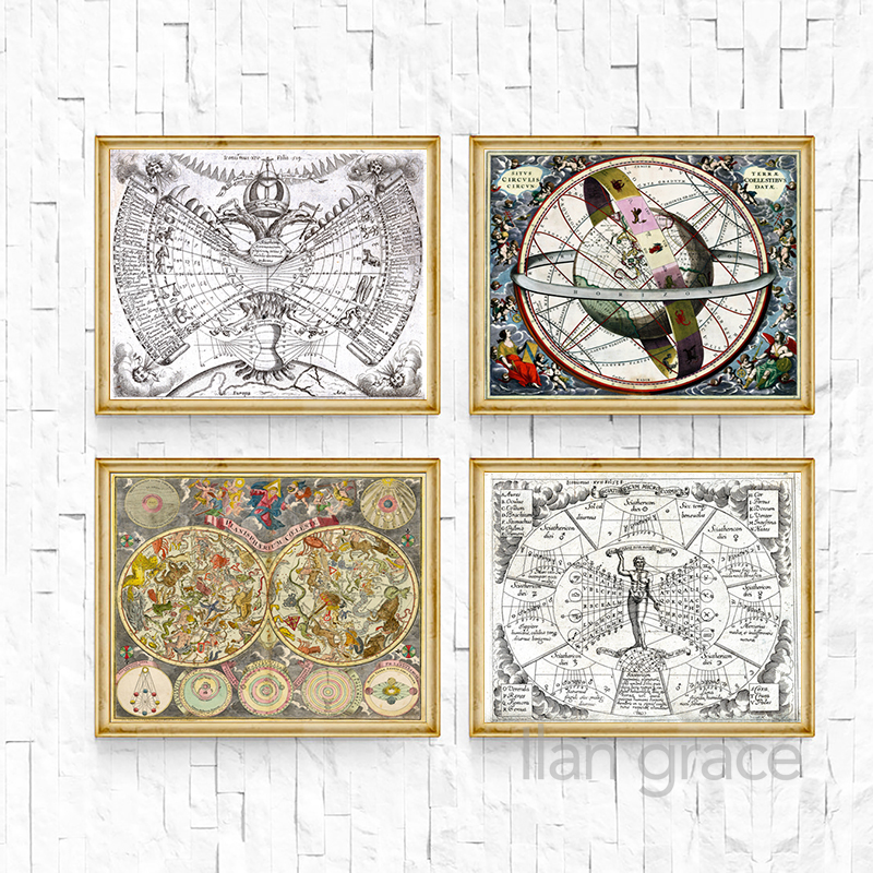 Vintage Astrological yıldız gr - Star Map Poster incelemesi ve fiyatı
