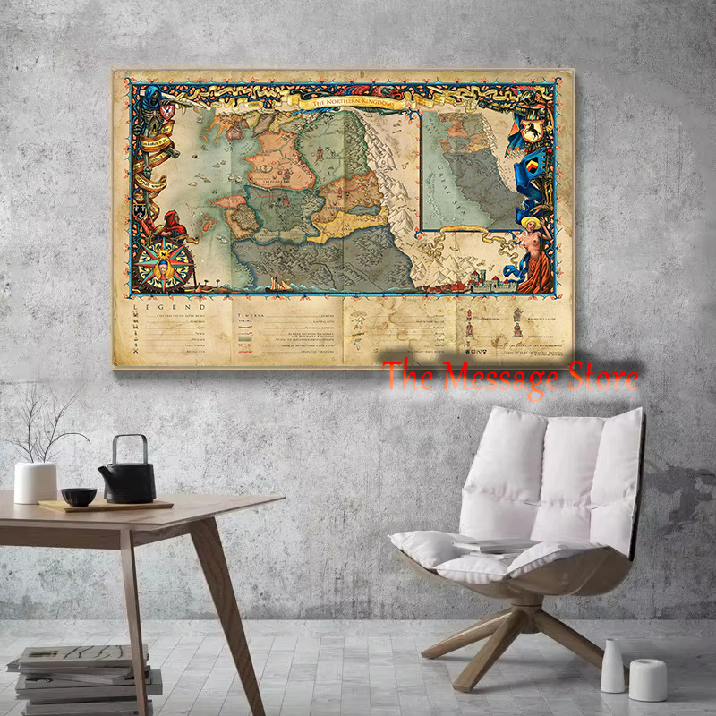 Witcher Dünya Haritası Kıta Ko - Star Map Poster incelemesi ve fiyatı