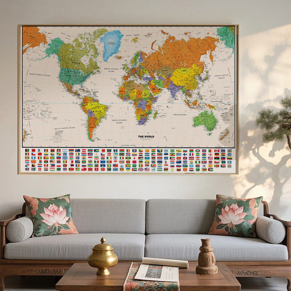 100*70 cm Dünya Haritası Klasi - Star Map Poster incelemesi ve fiyatı