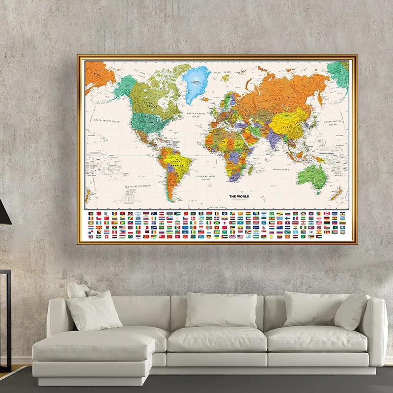 100*70 cm Dünya Haritası Klasi - Star Map Poster incelemesi ve fiyatı