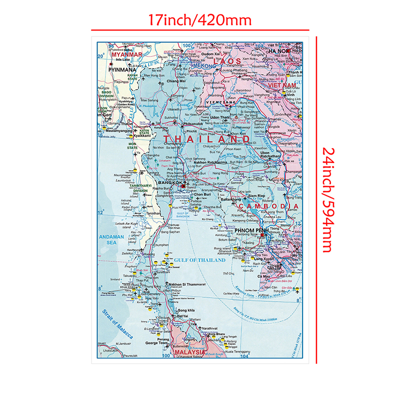 42*59 cm Tayland İdari Harita  - Star Map Poster incelemesi ve fiyatı